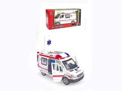 1:32 pull back die cast ambulance W/Doll toys