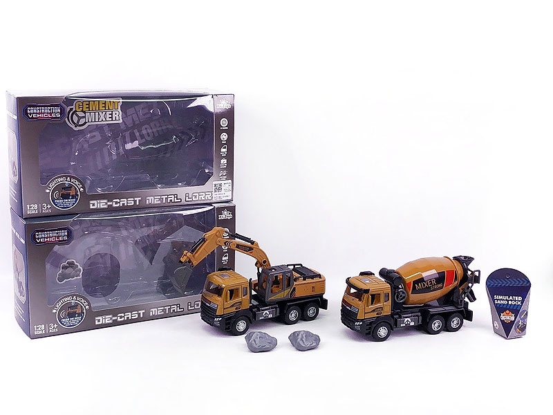 1:28 Die Cast Construction Truck Pull Back W/L_M(2S) toys