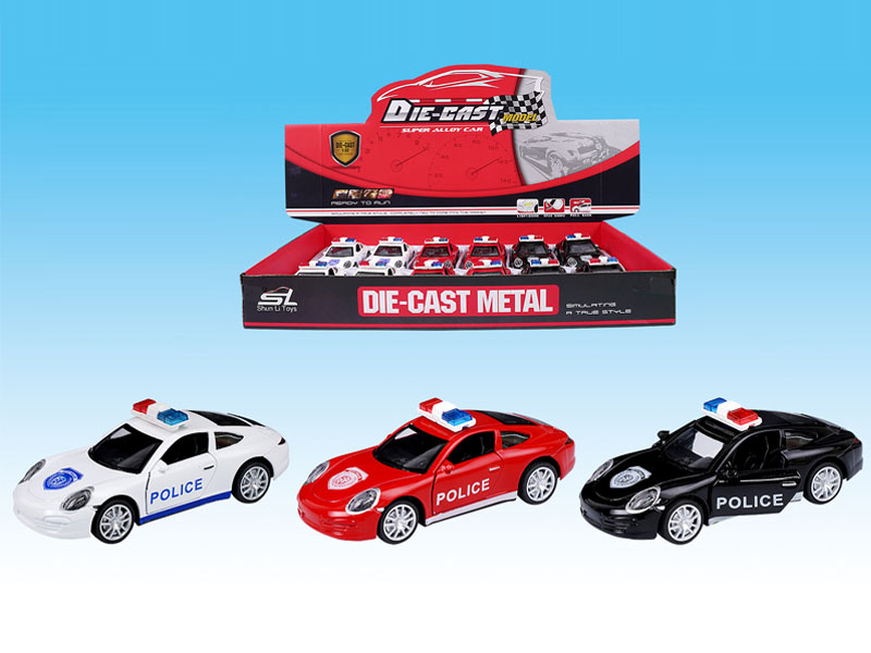 1:32 Die Cast Police Car Pull Back(12in1) toys