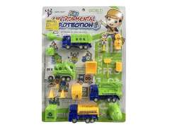 Pull Back Sanitation Truck Set(4in1) toys