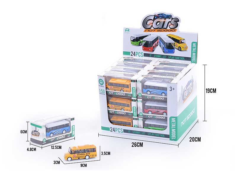 Die Cast Bus Pull Back(24in1) toys