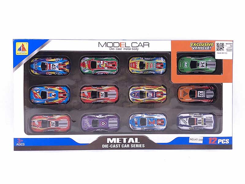 1:64 Die Cast Racing Car Pull Back(12in1) toys