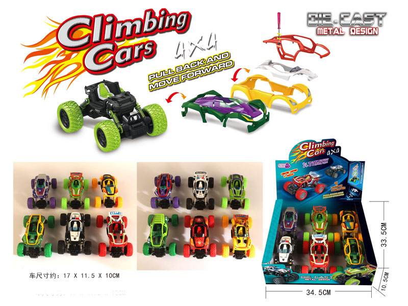 Die Cast Climbing Car Pull Back(6in1) toys