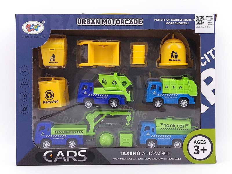 Pull Back Sanitation Truck Set toys