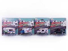 1:87 Die Cast Car Pull Back(4S)