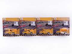 1:87 Die Cast Construction Truck Pull Back(4S)