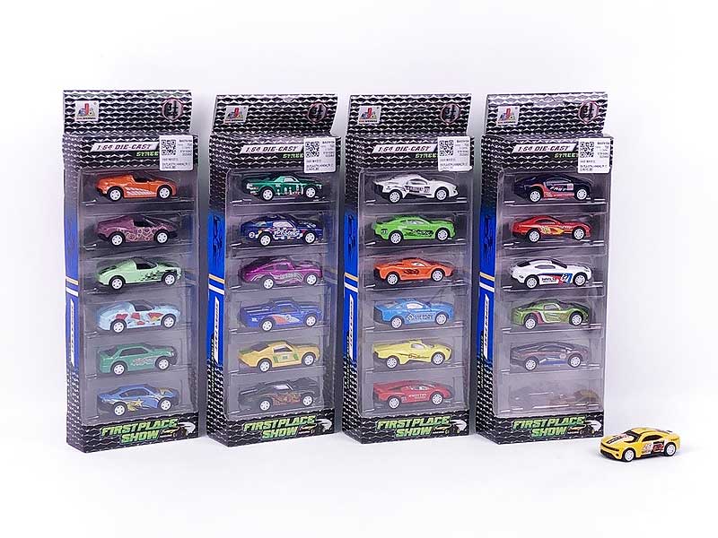 Die Cast Sports Car Pull Back(6in1) toys