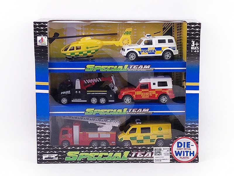 1:43 Die Cast Car Pull Back(6in1) toys