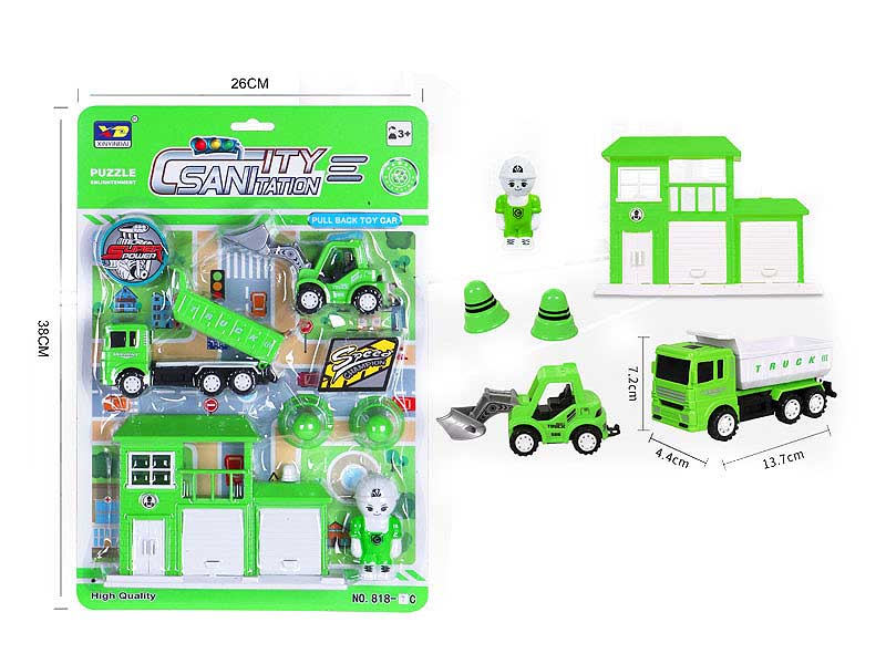 Pull Back Sanitation Truck Set toys