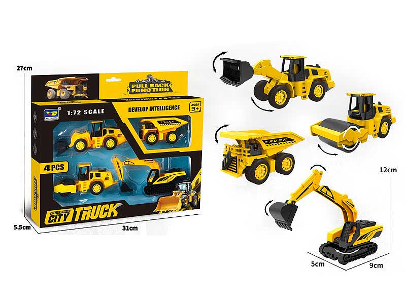 Pull Back Construction Truck(4in1) toys