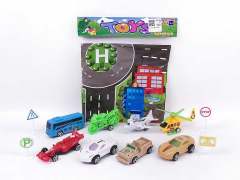 Pull Back Traffic Car Set