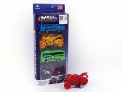 Pull Back Motorcycle & Bus(4in1) toys