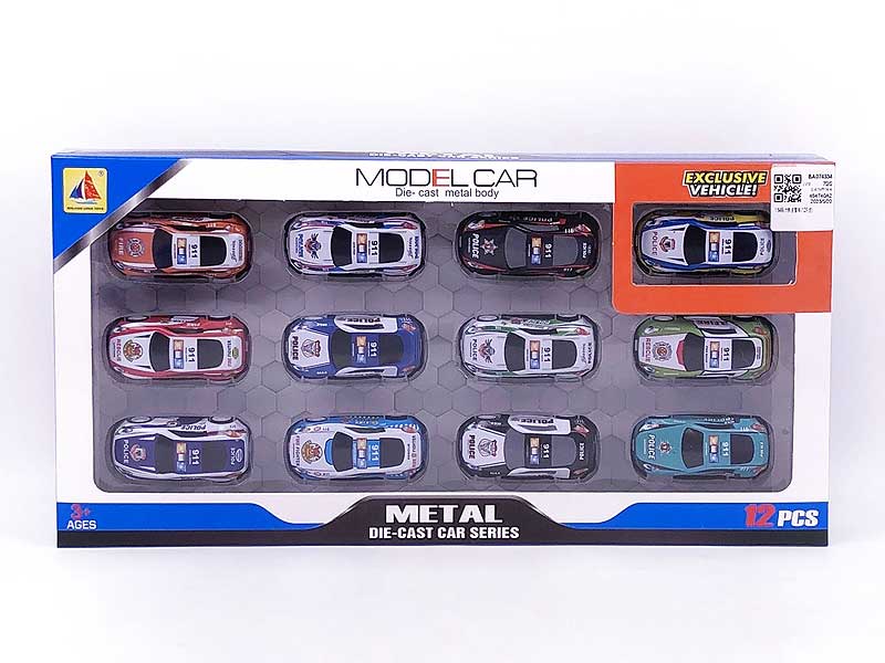 1:64 Pull Back Police Car(12in1) toys