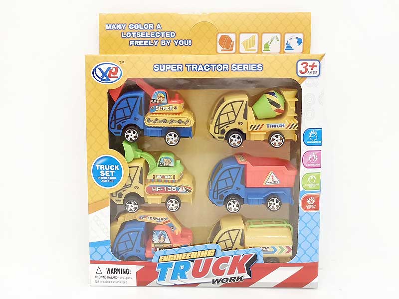 Pull Back Construction Truck(6in1) toys