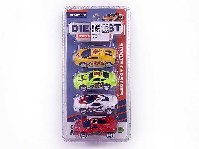 Die Cast Sports Car Pull Back(4in1) toys