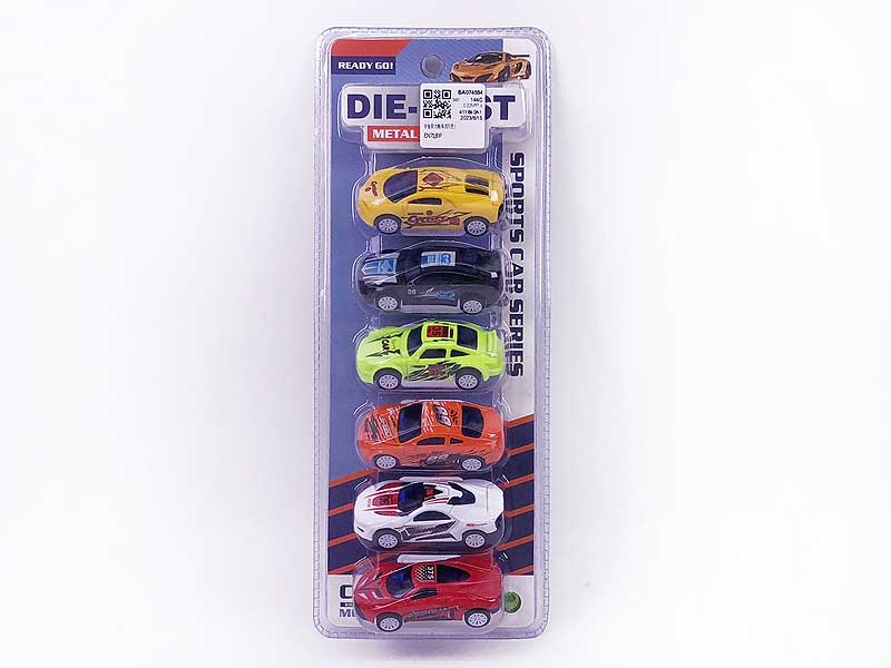 Die Cast Sports Car Pull Back(6in1) toys