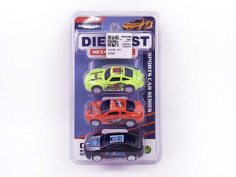 Die Cast Sports Car Pull Back(3in1) toys