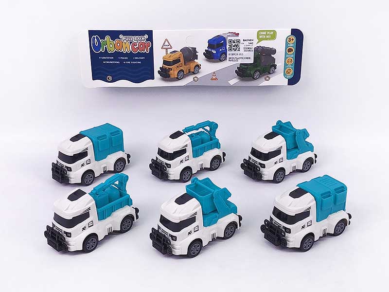 Pull Back Sanitation Truck(6in1) toys