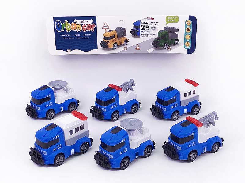 Pull Back Police Car(6in1) toys