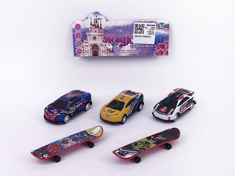 Die Cast Racing Car Pull Back & Finger Scooter(5in1) toys