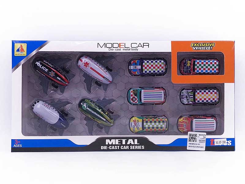 1:64 Pull Back Cross-country Car & Pull Back Airplane(10in1) toys