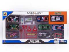 1:64 Pull Back Racing Car & Road Signs toys