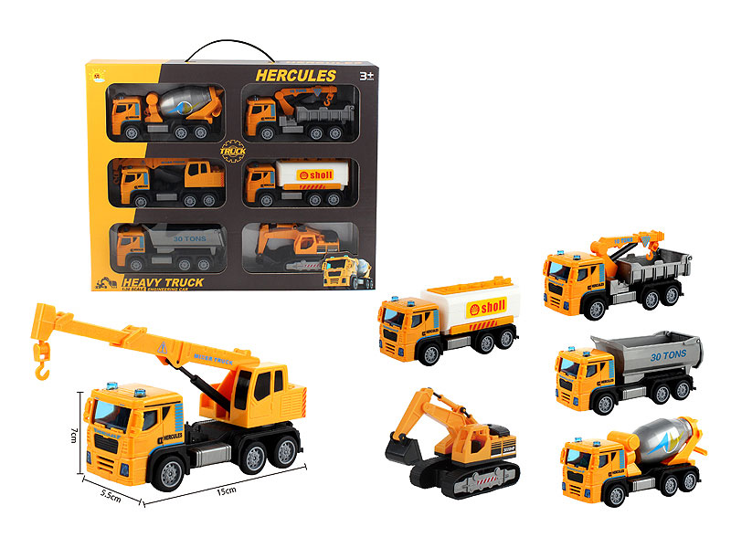 Pull Back Construction Truck(6in1) toys