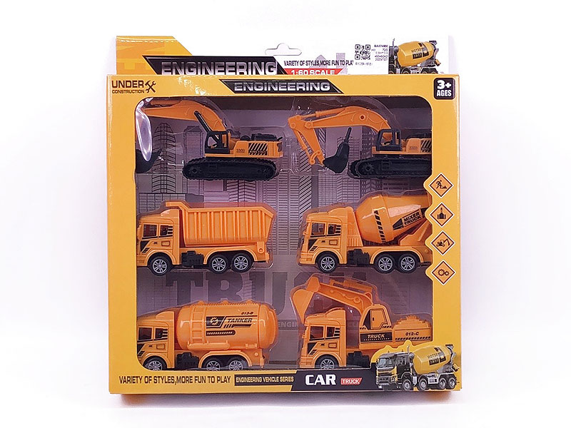 Pull Back Construction Truck(6in1) toys