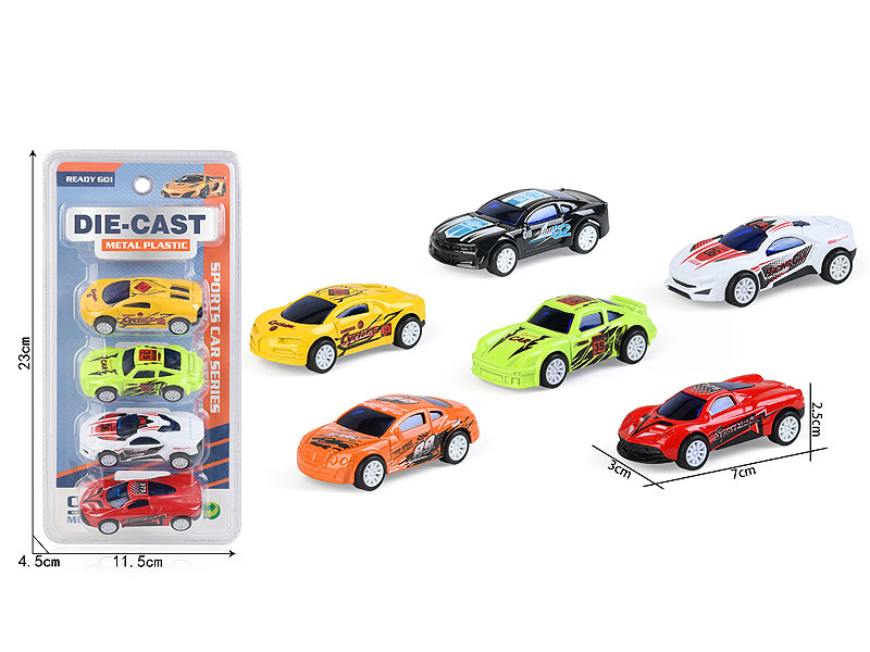 Die Cast Sports Car Pull Back(4in1) toys