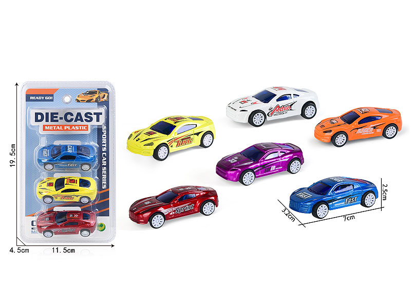 Die Cast Sports Car Pull Back(3in1) toys