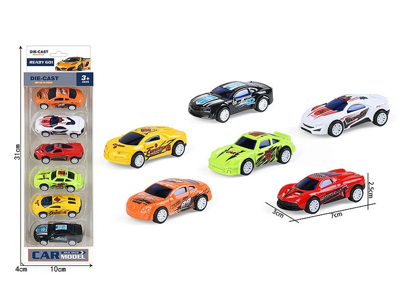 Die Cast Sports Car Pull Back(6in1) toys