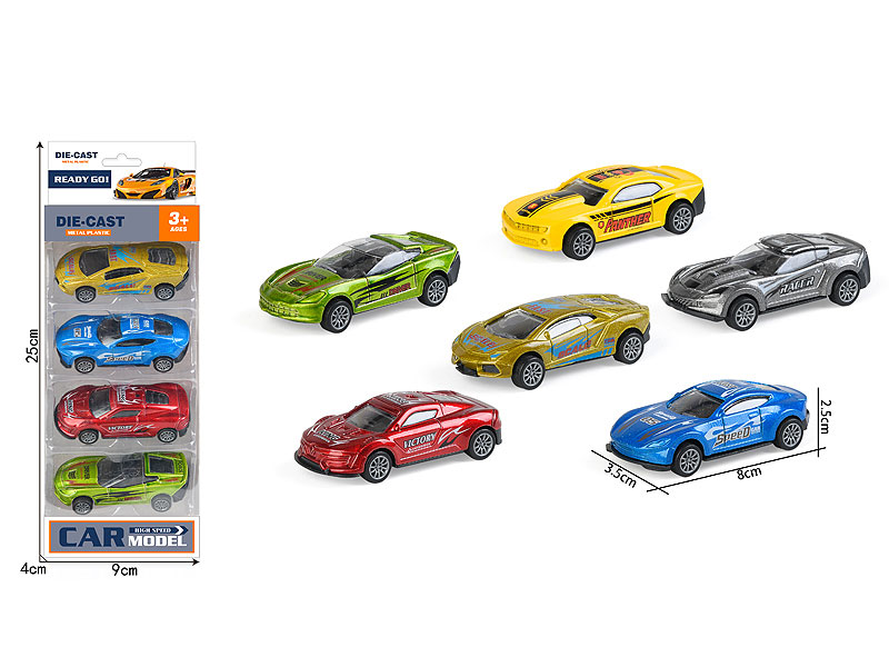 Die Cast Sports Car Pull Back(4in1) toys