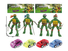 Pull Back Car & Turtles(2S) toys