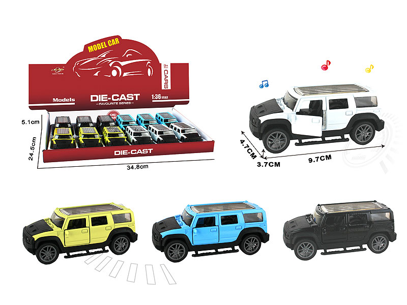 1:36 Die Cast Car Pull Back W/L_M(12in1) toys