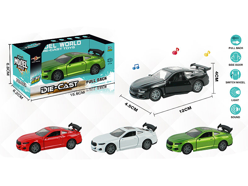 1:32 Die Cast Car Pull Back W/L_M(4C) toys