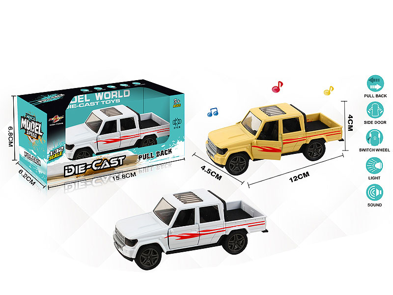 1:32 Die Cast Car Pull Back W/L_M(2C) toys