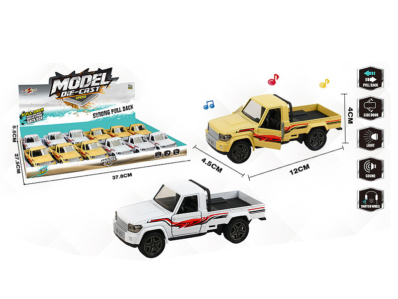 1:32 Die Cast Car Pull Back W/L_M(12in1) toys