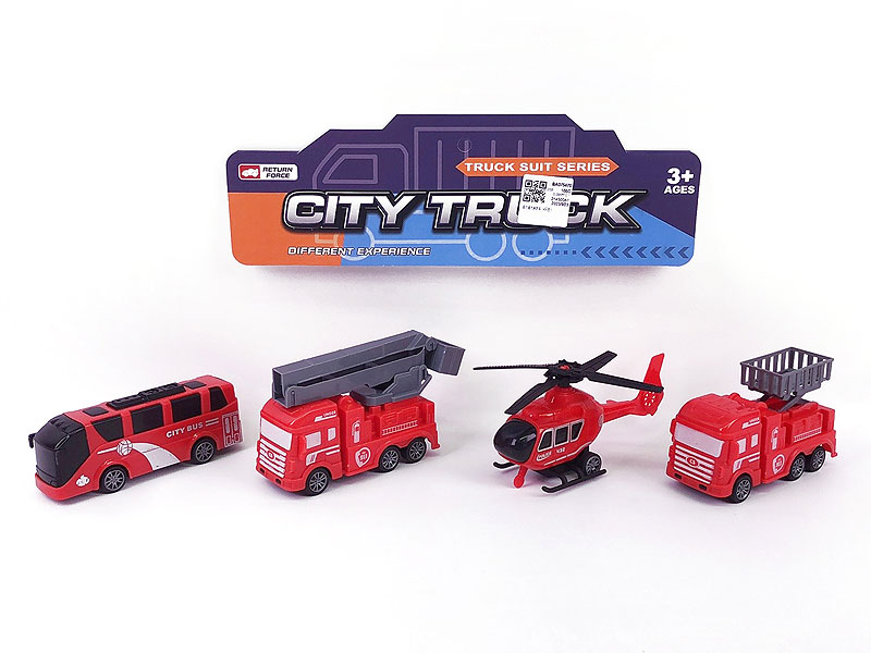 Pull Back Fire Engine(4in1) toys