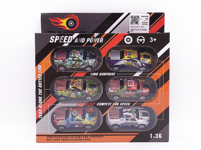 Die Cast Car Pull Back(6in1) toys