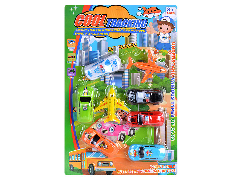 Pull Back Car & Free Wheel Plane(8in1) toys