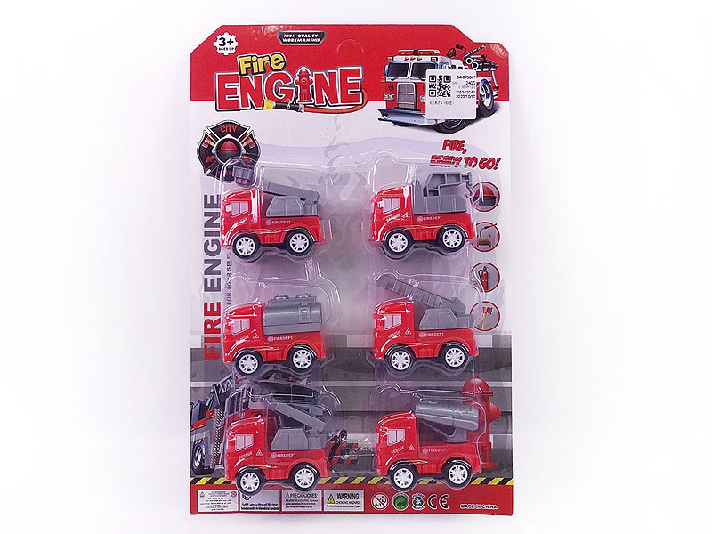 Pull Back Fire Engine(6in1) toys