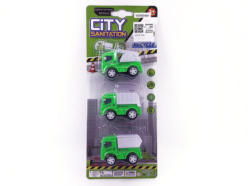 Pull Back Sanitation Car(3in1) toys