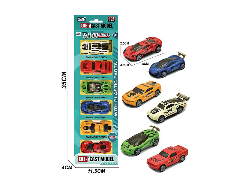 Die Cast Car Pull Back(6in1) toys