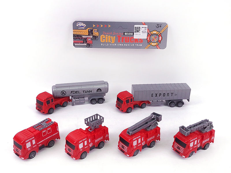 Pull Back Fire Engine(6in1) toys