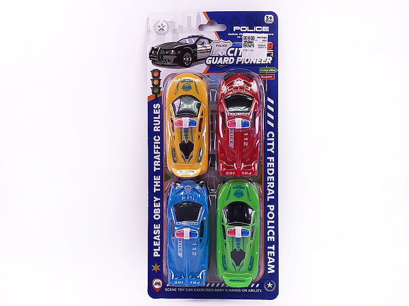 Pull Back Police Car(4in1) toys