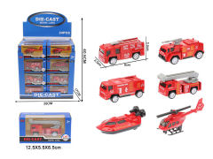 Die Cast Fire Engine Pull Back(24in1) toys