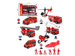 Pull Back Fire Engine Set toys