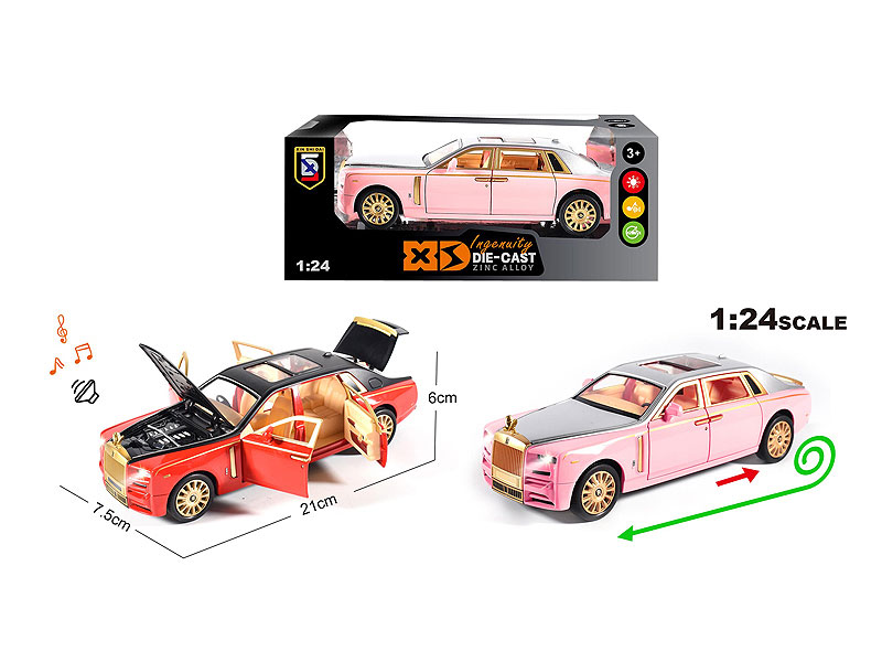 1:24 Die Cast Car Pull Back W/L_S(2C) toys