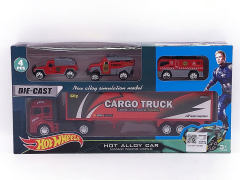 Die Cast Container Pull Back & Die Cast Fire Engine Free Wheel toys