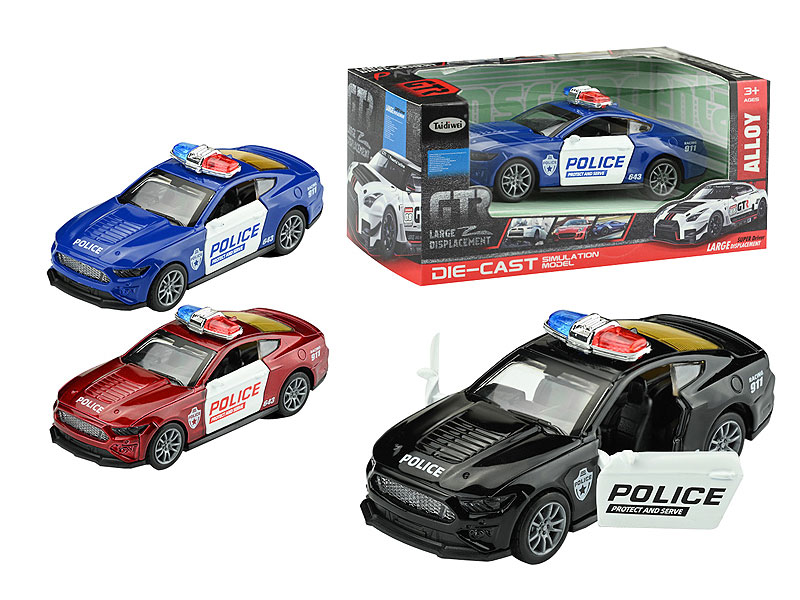 1:32 Die Cast Police Car Pull Back(3C) toys